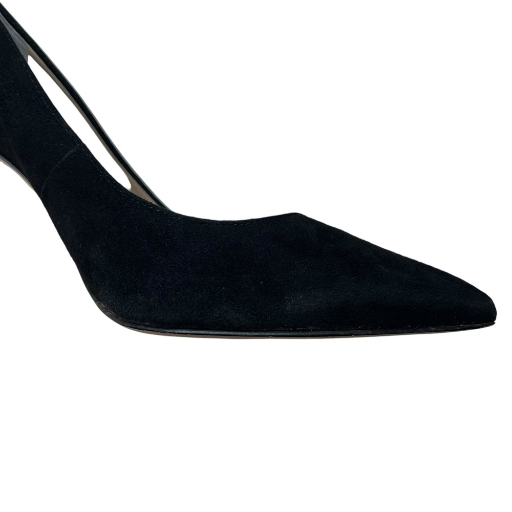 Ann‎ Taylor Black Mila Suede Pointed Toe Pumps SZ 9.5 Office Career Classic - Picture 4 of 7